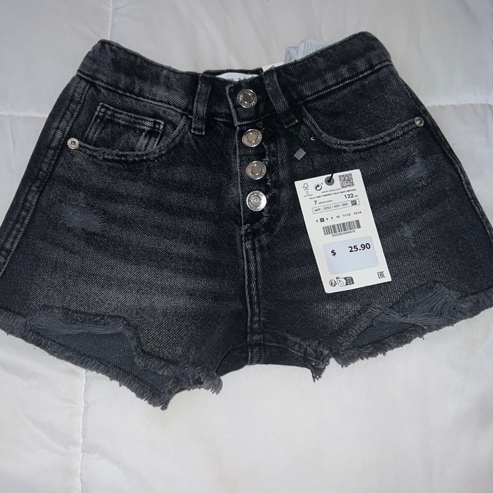 Zara Black Jean Girls Shorts